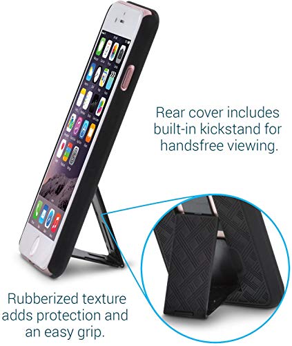 Iphone 6S / 6 Case, Aduro Combo Shell & Holster Case Super Slim Shell Case W/Built-In Kickstand + Swivel Belt Clip Holster For Apple Iphone 6S / 6 #TOP2