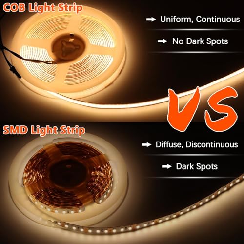 Image of VST 16.4ft 24V COB LED Strip Lights Compatible with Alexa Google Home Assistant App Remote Control & Handwave Active,CCT 2700K-6500K, UL-Listed, Dimmable LED Light with 60W LED Driver ETL-Listed