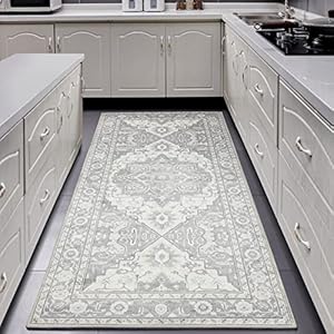 MaxRugrs Kitchen Rug Runner for Hallways 2’6″x6′ No Crease Machine Washable Stain Resistant Non Skid Rubber Backing Mat-Bedroom & Laundry – Vintage Floor Carpet Family & Pet Friendly