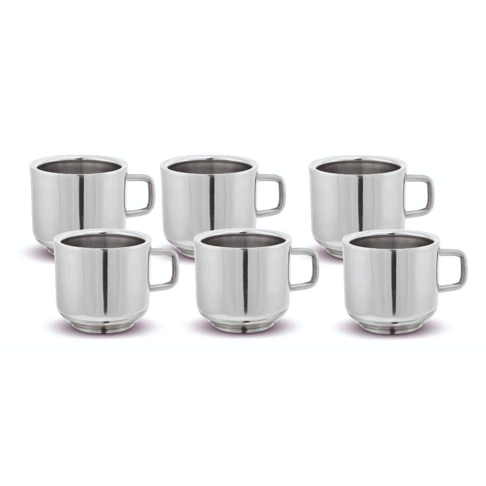 KLOUD9 Double Wall Sober Tea/Coffee Cups - Pack of 6 pcs