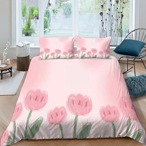 Parure de lit king IOFEER finition style rose chic microfine - 2