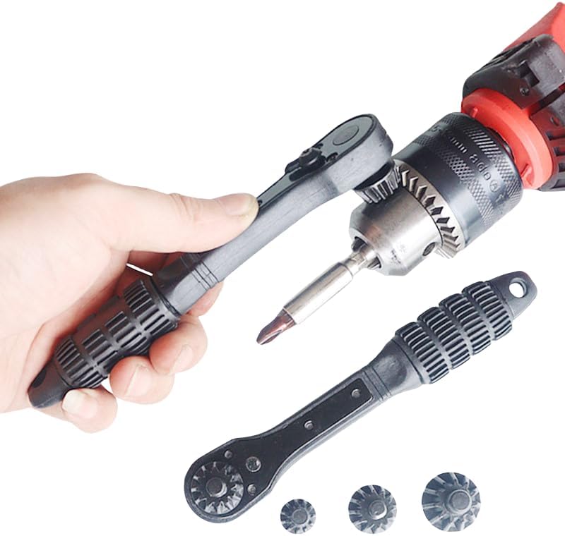 Universal Ratchet Drill Chuck Key, Replacement Drill Chuck Key Wrench Electric Drill Clamping Tool (Chuck Diameter: 5/8" / 1/2" / 3/8") - 3 Sizes