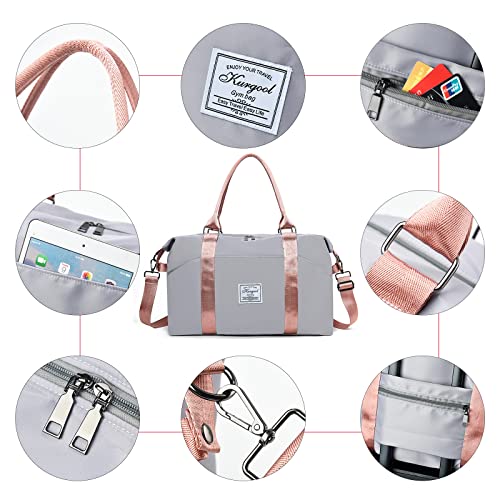 Gym Bag For Women Multiple Pockets Travel Duffle Tote Bag, Waterproof Weekender Overnight Bags For Women With Wet Compartment #TOP5
