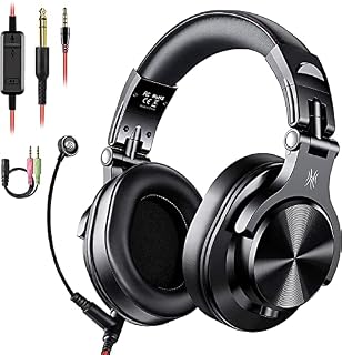 OneOdio Headphones with Mic, Computer headphones with Volume Control and Detachable Noise Cancelling Mic, Wired Stereo Headphones with Mic for PC Skype Zoom Meeting Phone Laptop Gaming PS4 Xbox One