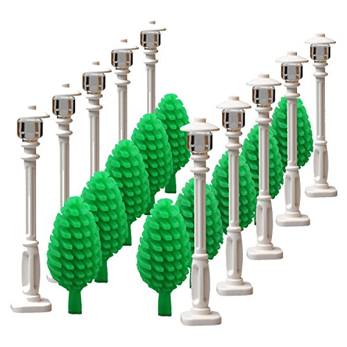 sprite world City Building Accessories Street Lamps Trees for House Garden Building Block Toys Street Light Compatible Major Brand Block