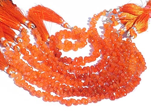 Gouttes de cornaline facettées de qualité supérieure pour joaillerie fine - 3