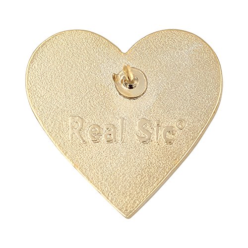 Real Sic Radiant Heart Enamel Pin - Heart Emoji Valentine's Sweetheart Gift - Red & Black Variations, Boyfriend Or Girlfriend Couple's Gift Pin For Hats, Backpacks, Jackets, Bags & Tops (Red) #TOP5