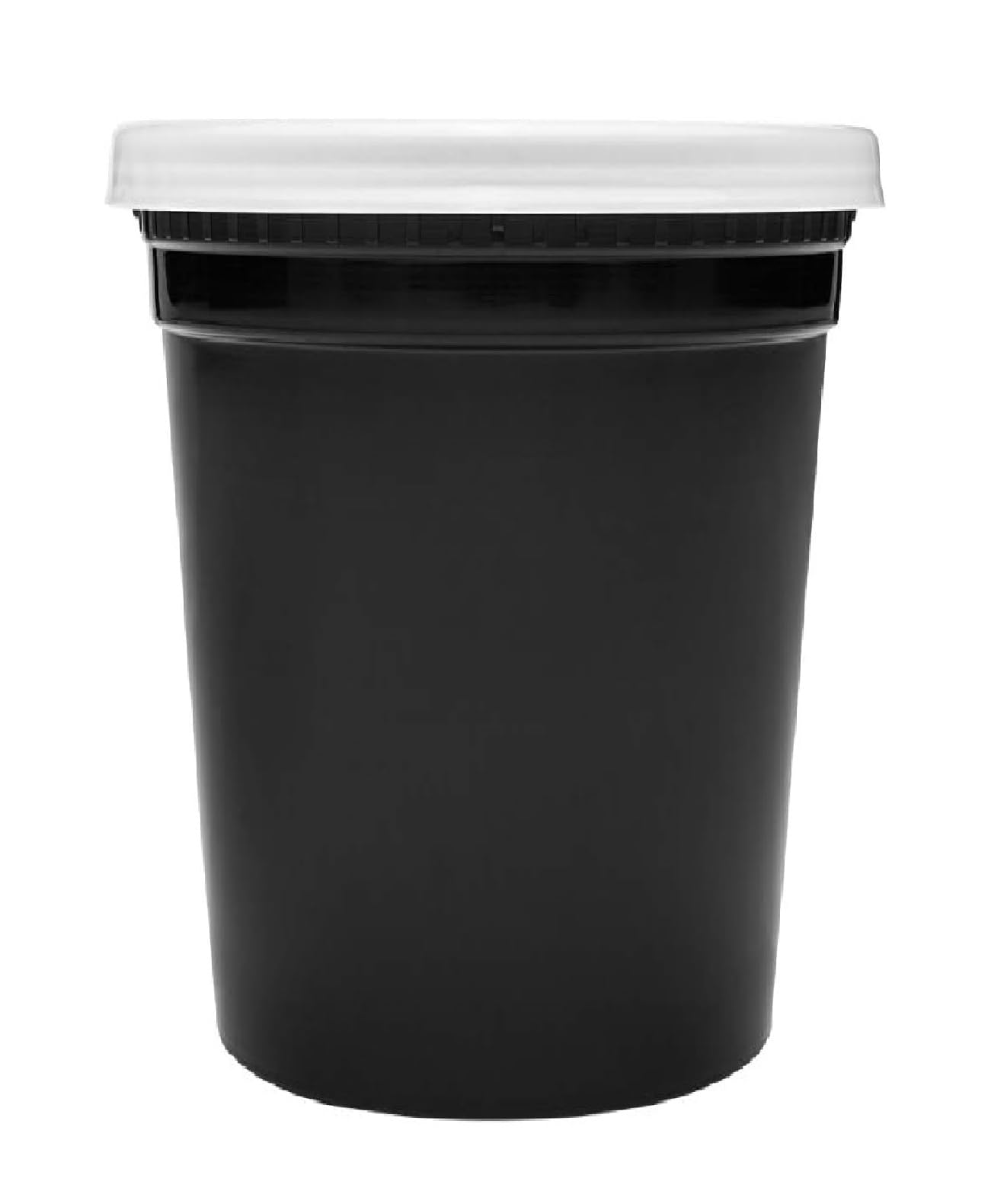 Maruti Runde wiederverwendbare Kunststoffbehälter mit Deckel, Schwarz, mikrowellengeeignet, 1000 ml, 20 Stück