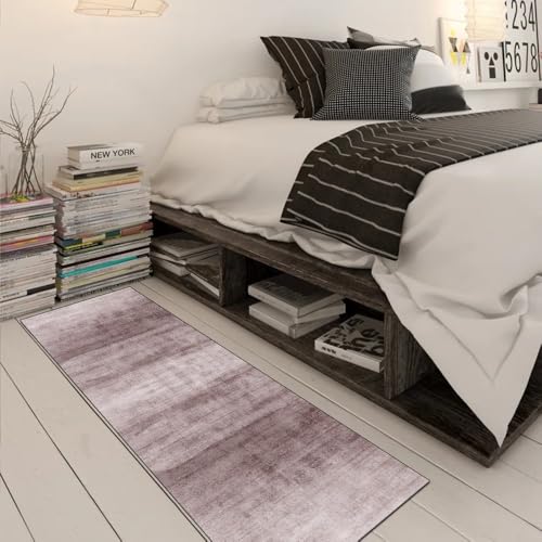Alfombra abstracta para dormitorio lavable rosa 120x180 3