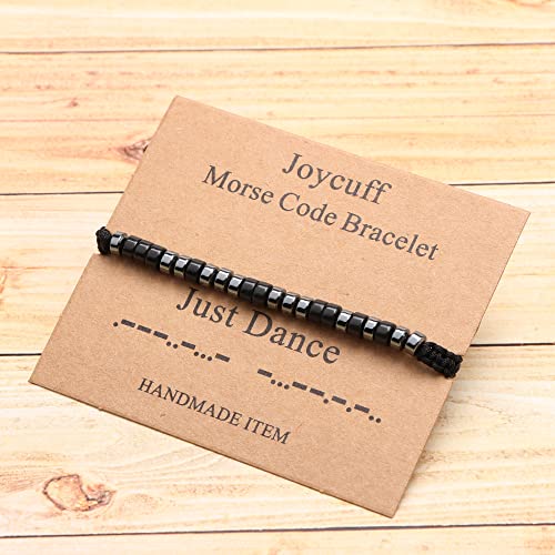 Image of JoycuFF Dance Gifts for Women Ballet Dancer Ballerina Encouragment Morse Code Braclets for Her Unique Birthday Graduation Jewelry