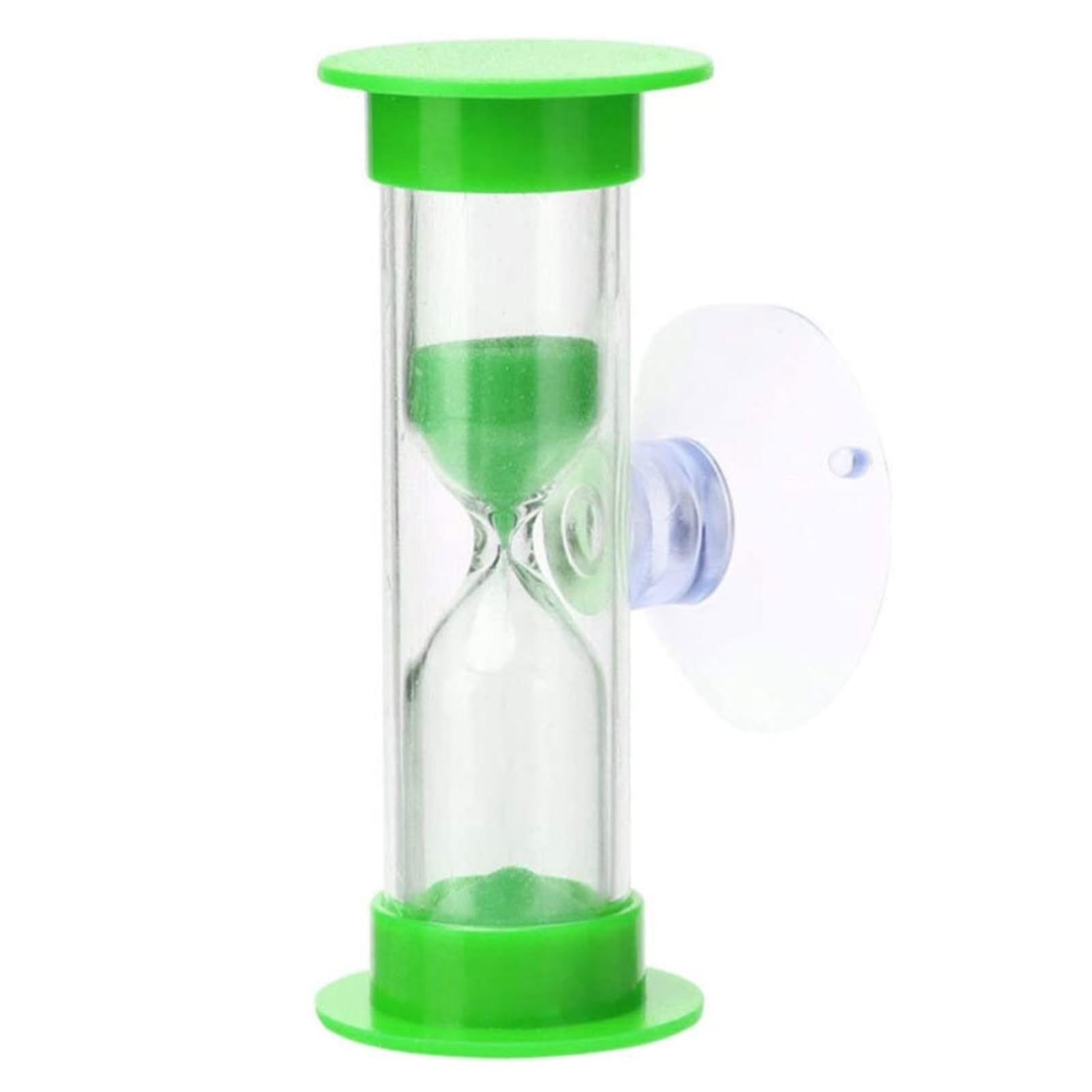 Yokawe Green Hourglass Sand Timer 2-Minute With Suction Cup, Unbreakable Plastic Sand Clock For Toothbrushing, Cooking, Games, Classroom