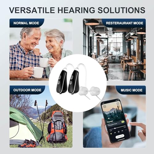 Ceretone OTC Hearing Aids for Seniors, Behind-the-Ear Hearing Aid with Intricon Chip & Knowles Speaker, Adjustable Volume & Multi Modes, Lightweight, Long Battery Life, Ideal Gift for Elderly, Black — view 5