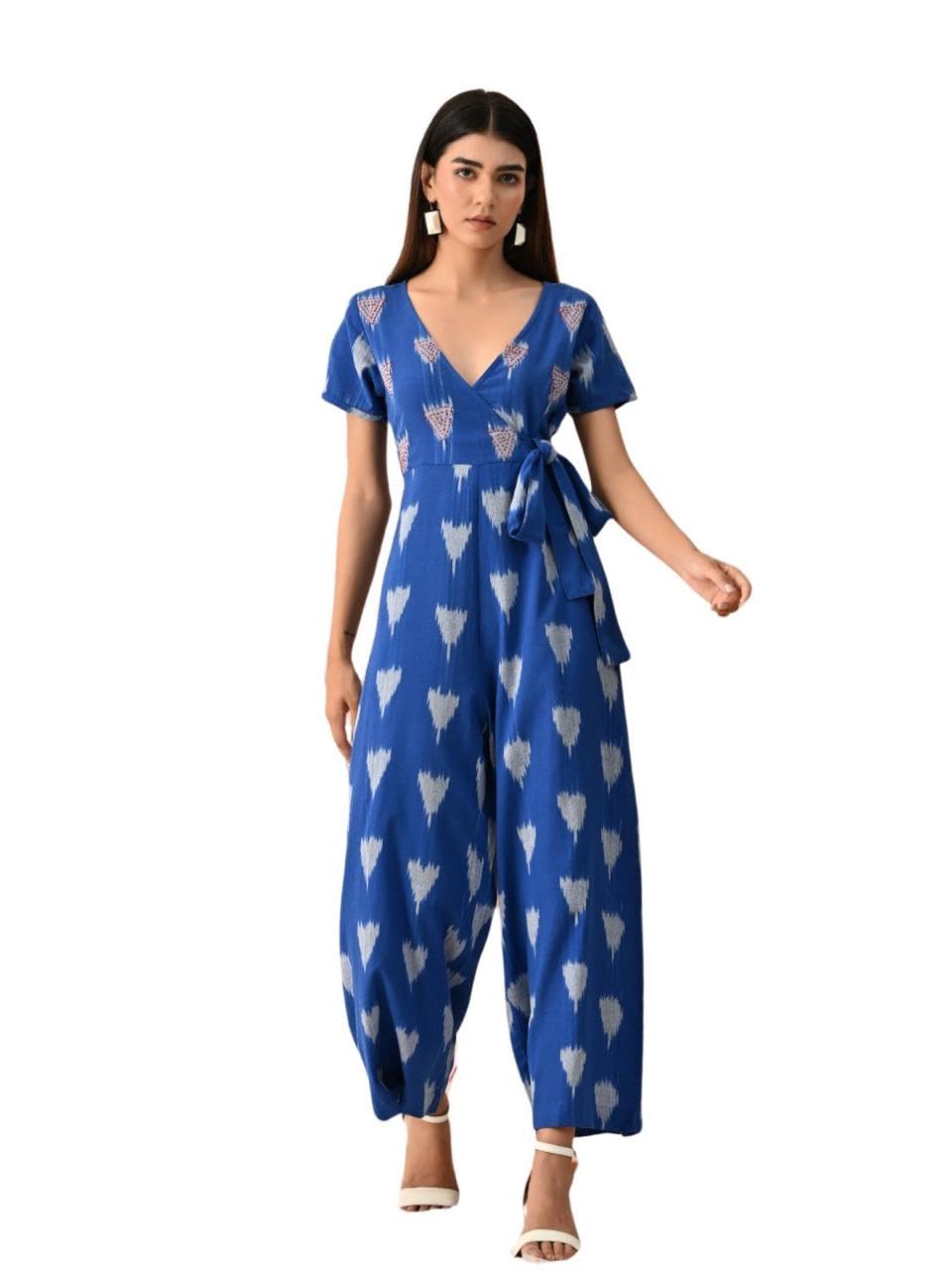 bohemian dream Myra Handloom Ikat Jumpsuit|Comfort fit |side pockets-picture-24