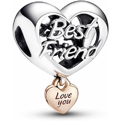 Pandora Love You Best Friend Heart Charm Bracelet Charm Moments Bracelets - Stunning Women's Jewelry - Gift for Women in Your Life - Made Rose & Sterling Silver
