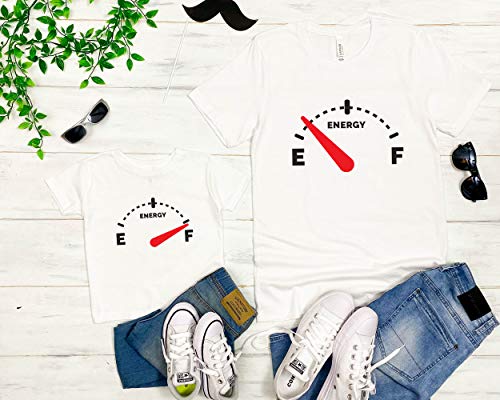 daddy and me matching shirts, fathers day matching outfit, energy full/empty tees3
