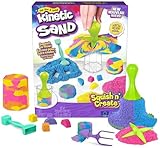 Kinetic Sand, Squish N’ Create Playset with 13.5oz Blue, Yellow & Pink Play Sand, 5 Tools, Sensory Toys, Holiday Gifts & Stocking Stuffers for Kids Ages 3 and up