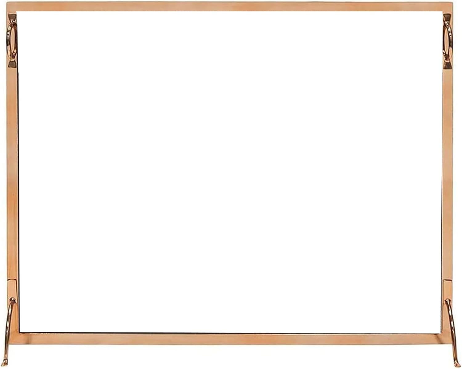 Copper Fireplace Screen – 38 x 30-Inch Free-Standing Fire Screen with Fine Mesh Spark Guard – Decorative Metal Fireplace Cover for Indoor Use, Burnished Copper Finish