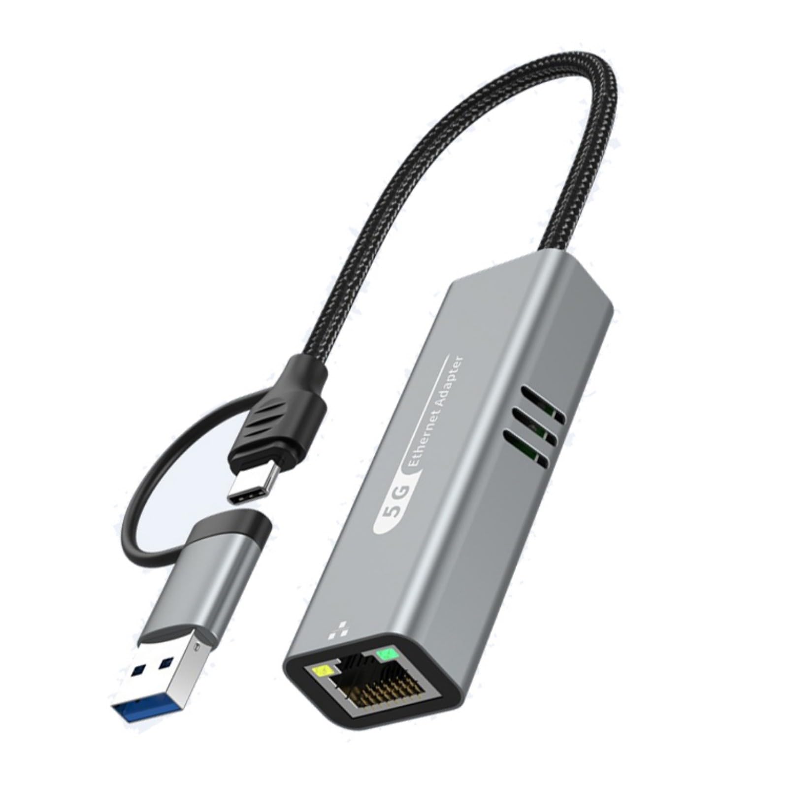 Adattatore USB 5 GHz Gigabit Ethernet per desktop laptop server, scheda di rete ad alta velocità con adattatore di rete a due porte di gioco