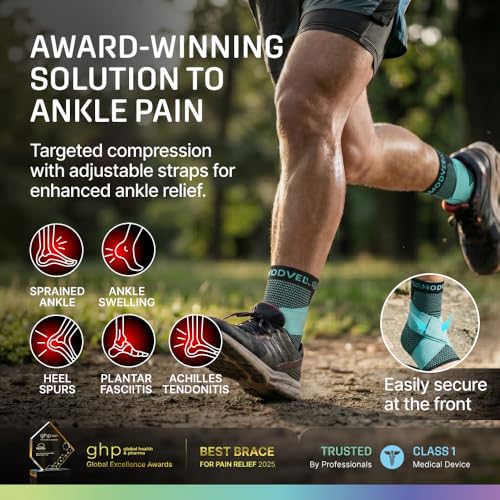 Image of Modvel Foot & Ankle Brace Socks with Adjustable Support Strap - Compression Sleeve for Sprained Ankle, Plantar Fasciitis Relief Tendonitis & Arthritis, Stabilizing Foot & Ankle Support for Women & Men