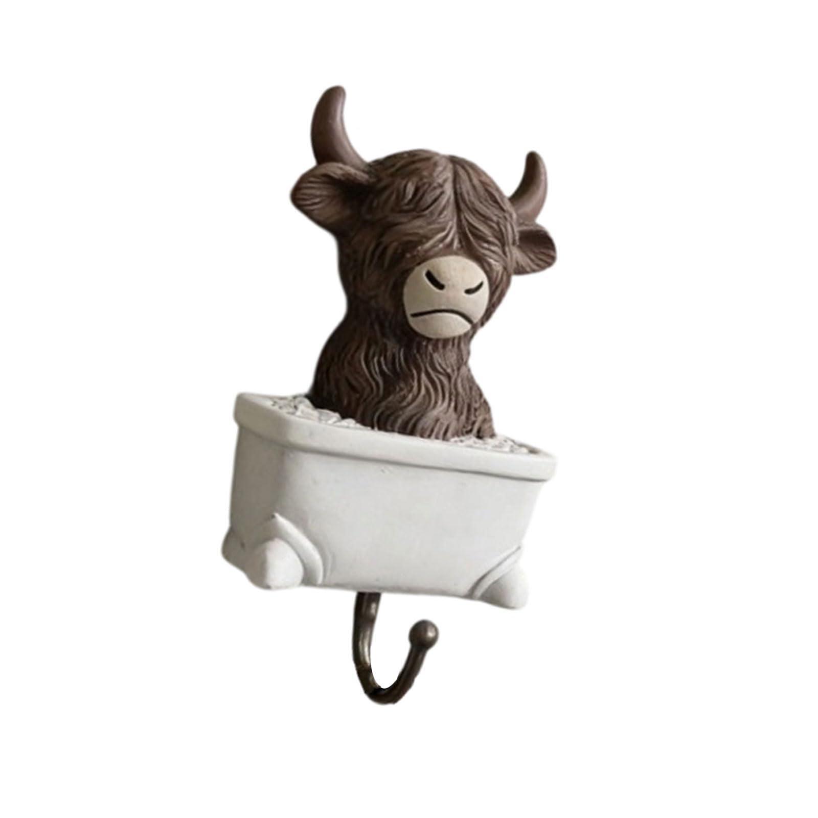 Linvimia Farmhouses Styles Bathroom Hook Fascinating Highlands Cow Shape Resin Wall Mount Bath Accessories for Easy Organization Highlands Cow Gifts