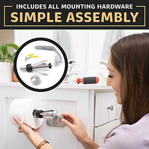 Bathroom Toilet Paper Holder Wall Mount Design - Stainless Steel Toilet Tissue Holder With Simple One Handed Operation - Easy To Install Horizontally Or Vertically - Hardware Included – 5 Inches #TOP3