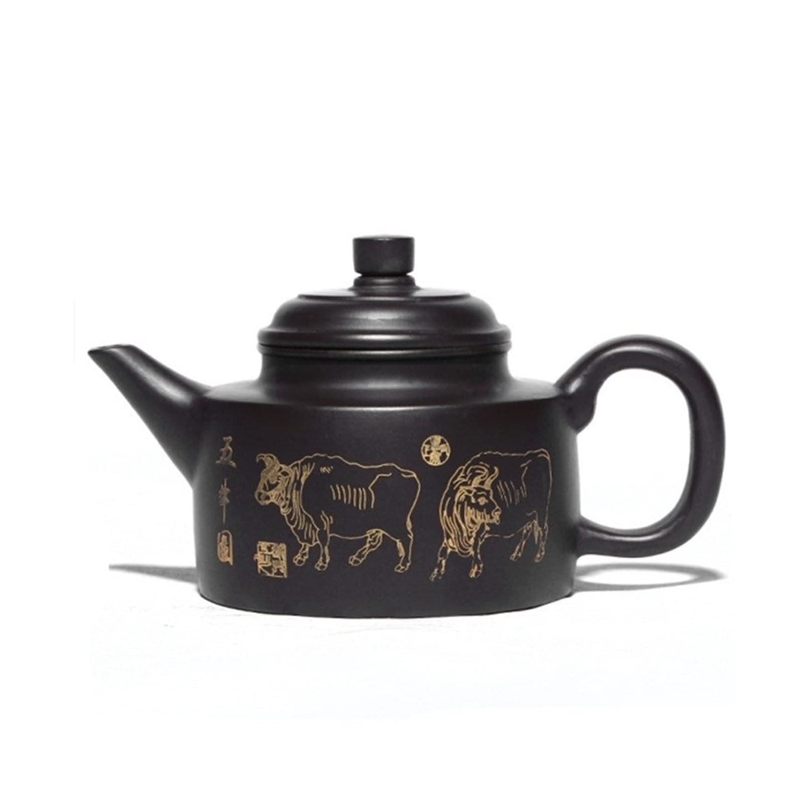 Service à thé Chinois Portable en Porcelaine, théière en Argile Violette de 260 ML avec Filtre en Terre Noire Brute, Service à thé personnalisé.
