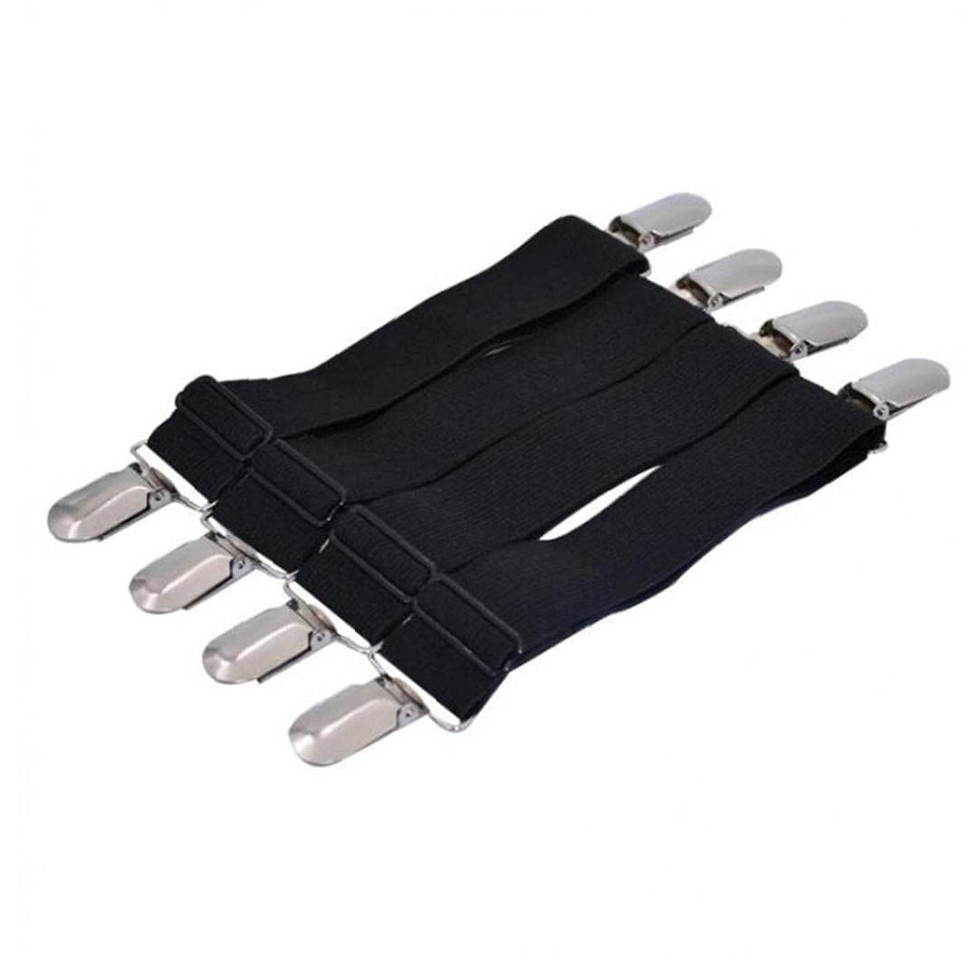 Tossper Black 4Pcs Elastic Ironing Cover Fasteners Grippers, Bed Corner Holder Sheet Strap Clips For Boots Sofa Clamp Tablecloth