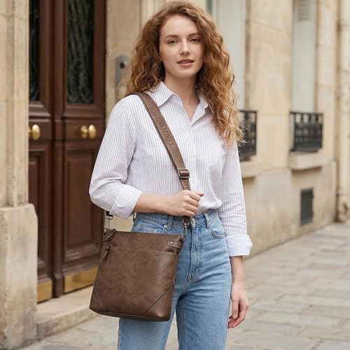 Image of TANTOMI Crossbody Bags for Women, Vegan Leather Hobo Purse for Travel, Shoulder Handbags with Adjustable Wide Strap