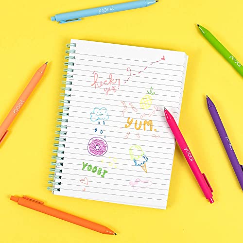 Yoobi Retractable Gel Pen Set, 18 Bright Colors, Fine 1.00Mm Point For School Or Office, Retractable Pens, Comfortable Grip And Smooth Traction #TOP6