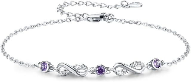 Infinity Bracelet for Women 925 Sterling Silver Endless Love Bracelet with 5A Cubic Zirconia Adjustable Jewelry Gift Birthday Gifts for Girlfriend Best Friend Mom Wife Daughter