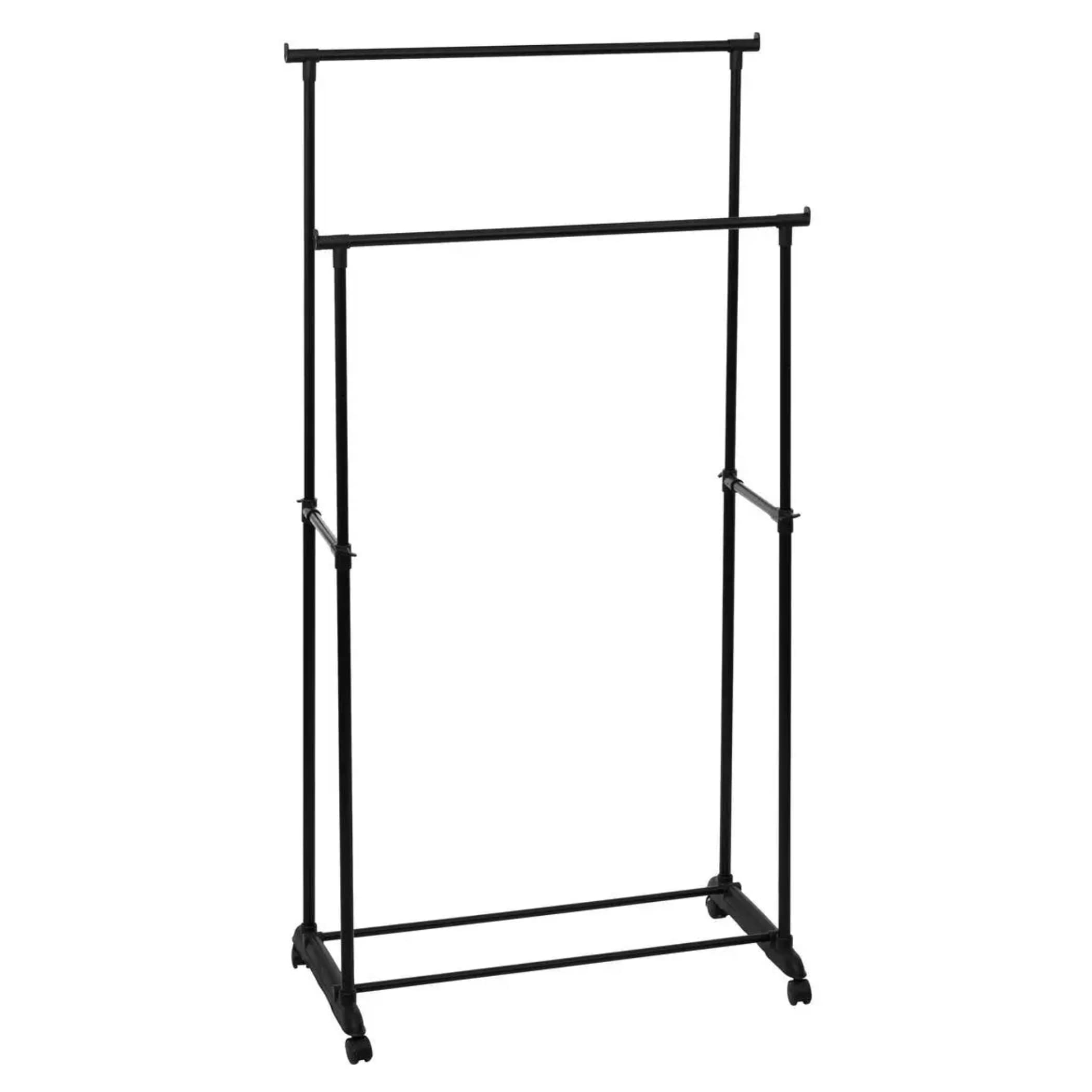 NEW HOME Noir Âne pour vêtements Double Barre, 80 x 43 x 160