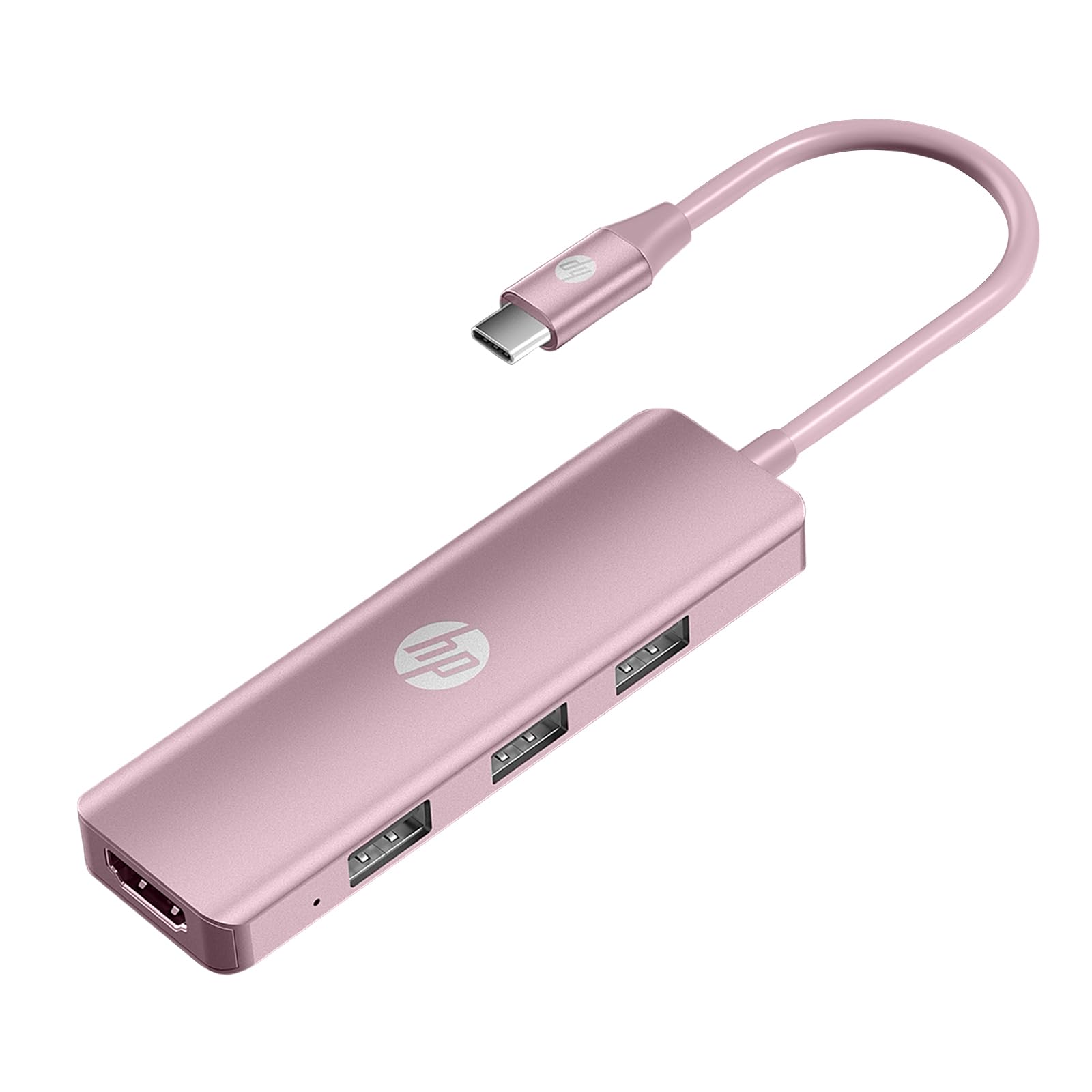 HP Docking station USB C, hub multi-porta USB C 5 in 1 con HDMI 4K, alimentazione 100 W, per laptop, MacBook, iPad, Thinkpad e altro, rosa
