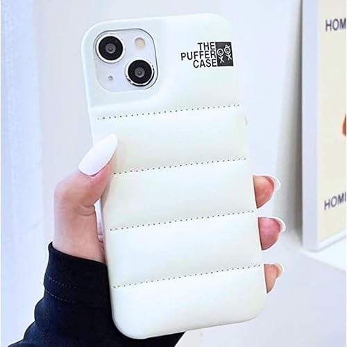 Miniatura 8 de Funda acolchada para iPhone 13 de 6.1 pulgadas. Funda protectora 3D de plumón suave al tacto suave forro de microfibra antiarañazos de alta