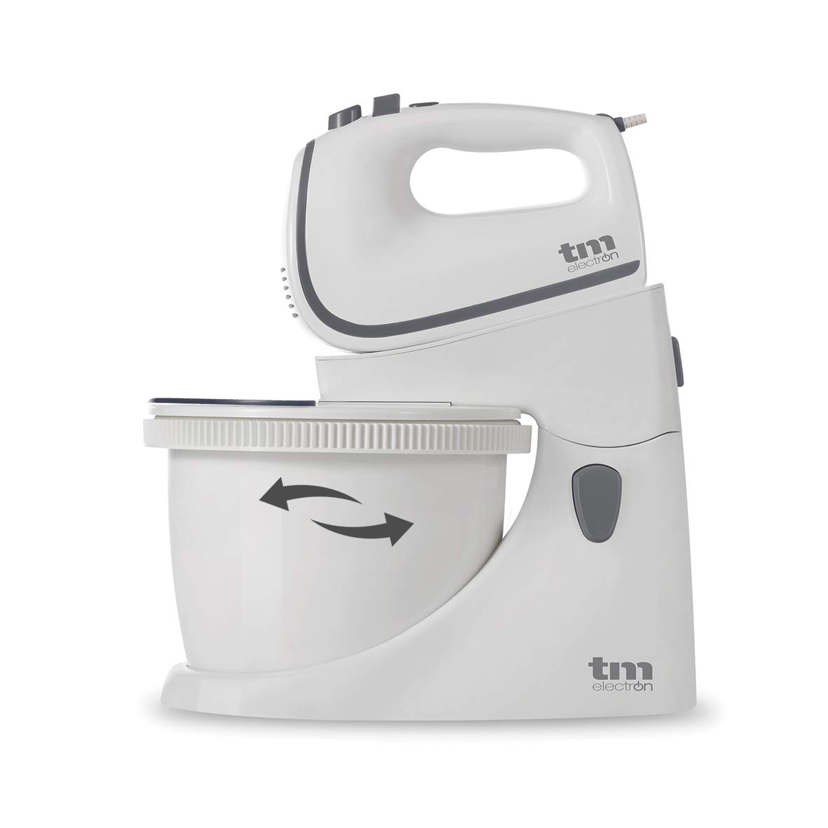 TM Electron TMPBA112 - Batidora Amasadora para repostería con bol 2.5 L y tapa antisalpicadura, 450 W