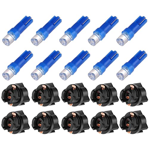 cciyu T5 17 57 37 73 74 Blue Instrument Cluster Panel Gauge Dash LED Bulb light w/Twist Sockets,10 Pack