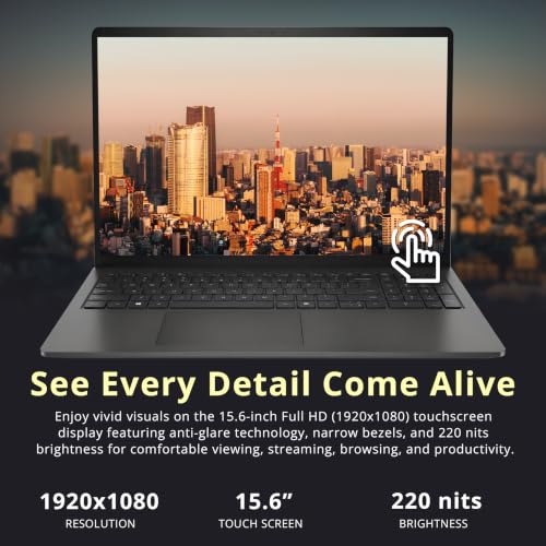 Image of Dell 15 15.6 inch FHD Touchscreen Laptop, Intel Core Ultra 7 255U, 16GB DDR5, 3TB Storage (2TB SSD+1TB Docking Station Set), Intel Graphics, Backlit Keyboard, Numeric Keypad, Wi-Fi 6, Win 11, Black