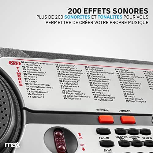 MAX KB7 Clavier électronique pour débutant, Piano numérique 54 touches, Fonction d’enregistrement, 2 haut-parleurs… - Les Beatles, Paul McCartney, John Lennon, RIngo Starr, George Harrison MAX KB7 Clavier électronique pour débutant, Piano numérique 54 touches, Fonction d'enregistrement, 2 haut-parleurs… – Image 5