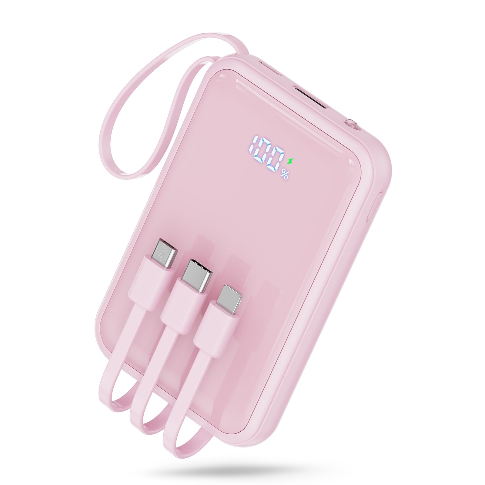 Amazon | モバイルバッテリー 大容量【超小型サイズ・4本ケーブル内蔵