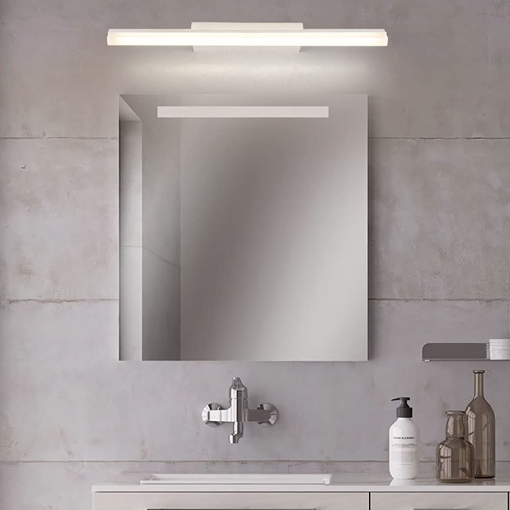 14W LED Rechteck Spiegellampe L60CM Weiß Design Spiegelleuchte Spiegel Frontlicht Badezimmer Wasserdicht Toilette Badezimmer Spiegellicht IP44 Wandleuchte Neutrales Licht 4500K,L40cm 9w