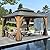 Domi Hardtop Gazebo 12’x14’ Cedar Frame Wood Gazebo with Galvanized Steel Double Roof, Outdoor Permanent Metal Gazebo with Curtains and Netting for Patio,Deck,Backyard