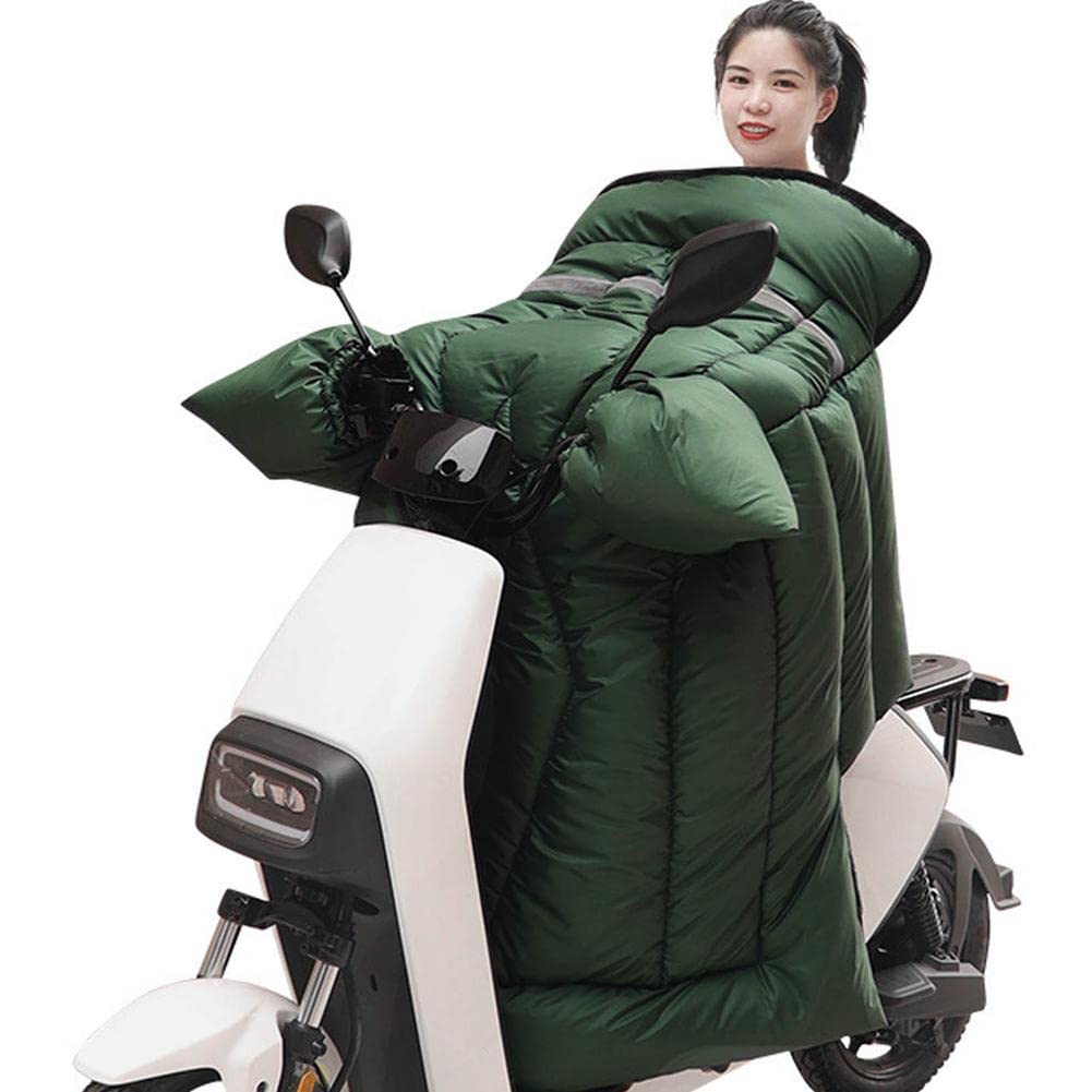 Cubrepiernas Moto, Manta Moto Piernas Moto scooter parabrisas acolchado invierno montando la rodilla cintura de pierna delantal a prueba viento Funda a Motocicleta eléctrica Guantes manillar(4)