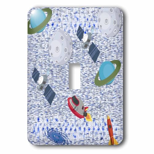 Interrupteur à baïonnette décoratif bleu 3dRose planète galaxie multicolore