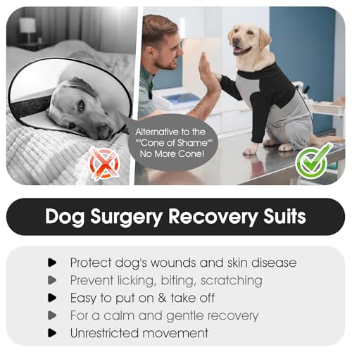 Image of Nanaki Soft Spayed Dog Recovery Suit Female Male-Dog Surgery Suit for Dogs, Dog Body Suits After Surgery, Neuter Suits for Male Dogs Abdominal Incision Protection, Cone Alternative,Red S