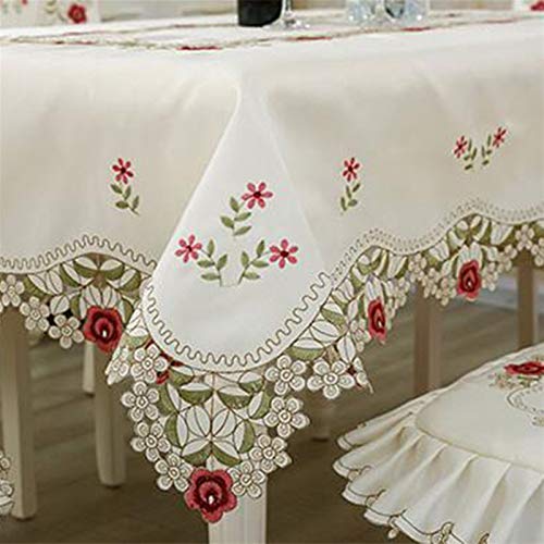 Nappe de table polyester dentelle 150x220 simple et nappe carrée blanche Baiwang