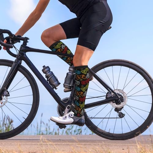 Image of Compression Socks for Women Men Circulation Graduated Supports Socks for Running Travel Nurse Athletic Sports