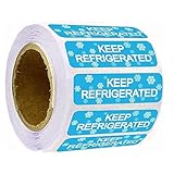 wootile Rectangle Keep Refrigerated Stickers Waterproof Shipping Labels 0.5 X 1.5 Inch Fluorescent Blue Keep REFRIGERATED/Cold Food Packaging Warning Label 500 Adhesive Labels for Pharmacy,Drug Store