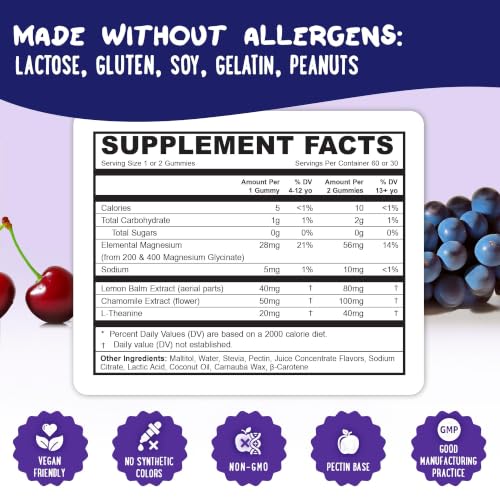 Kids Sleep Gummies - Calm Sugar-Free Magnesium Glycinate and Melatonin-Free - image 5