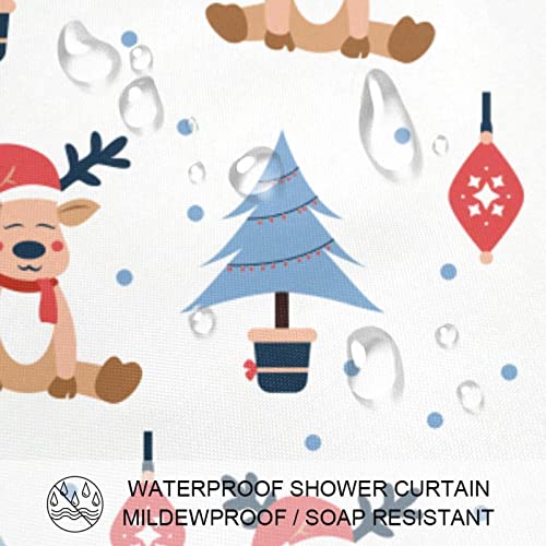 Rideau de douche motif renne de Noël grand format étanche