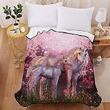 Stillshine Ropa de Cama Infantil 90 cm Franela Mantas 3D Unicornio Modelo Microfibra Mantas 150x200 para Sofás Cama Viaje Cámping Mantas Acogedora (Unicornio 6)
