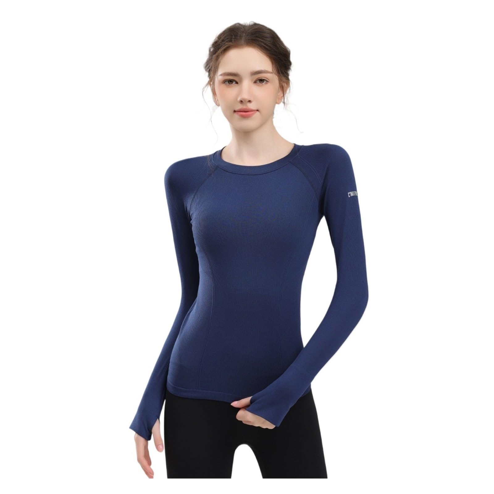 Maglia Palestra Donna Pilates Yoga Abbigliamento Donna Autunno Corsa Allenamento Stretto Slim Sport Manica Lunga Top Fitness Professionale Palestra Traspirante